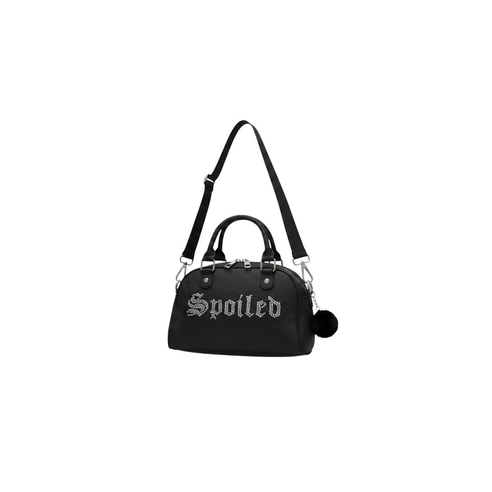 Claire's Satchel Bag Girls OS Black New Spoiled Rhinestone Pom Pom Crossbody
